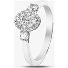 White Gold Oval 0.5ct Diamond Shoulder Cluster Ring 31139YW/50-9 M