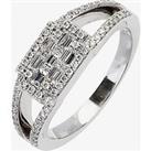 18ct White Gold Baguette Cut Diamond Fancy Ring 18DR363-W