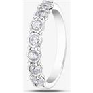 9ct White Gold 0.35ct Diamond Half Eternity Ring 50L67WG/35-10 9W M