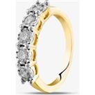 9ct Yellow Gold 0.50ct Diamond Five Stone Ring THR26487-50 9Y M