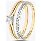 9ct Yellow Gold 0.25ct Diamond Bridal Ring Set PR08559Y K