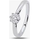 18ct White Gold Eight Claw Cathedral-Set Diamond Solitaire Ring (min 0.50ct) CR11065/18KW/.50CT N