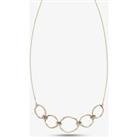 9ct Yellow Gold and Diamond Hammered Open Circle Necklace GN337