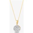 9ct Yellow Gold 0.50ct Diamond Circle Pendant Necklace THP29213-50