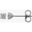 9ct White Gold 0.33ct Claw-set Diamond Stud Earrings 5035E/9W/DQ1033