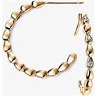 9ct Gold Diamond Beaded Hoop Earrings GE2033