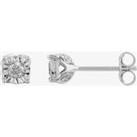 9ct White Gold 0.25ct Four Claw Diamond Stud Earrings THE19683-25CH