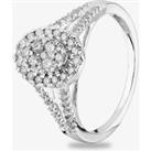 9ct White Gold 0.50ct Diamond Oval Cluster Split Shoulder Ring THR21963-50 P