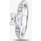 Platinum 0.43ct Princess Cut Diamond Solitaire Ring 3569/43-P