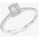Platinum Diamond-Shoulder Halo Engagement Ring (M) ENG4042