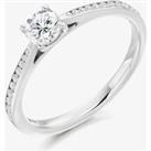Platinum Diamond-Shoulder Solitaire Engagement Ring (L) ENG3816