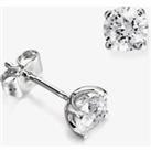 18ct White Gold 0.32ct Brilliant Round 4 Claw Diamond Earrings ERG241(3.5)