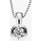 18ct White Gold 0.15ct Diamond Single Stone Necklace P2318W/15C-18