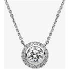 18ct White Gold 0.98ct Diamond Round Cluster Necklace 51LDH-W002