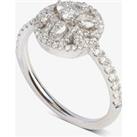 18ct White Gold Mandala Diamond Shouldered Cluster Ring LG199/RA N