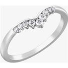 9ct White Gold 0.25ct Diamond Wishbone Ring 50L00WG/25 (Q)