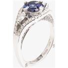 18ct White Gold Diamond Sapphire Oval Fancy Ring 18DR444/S/W/L