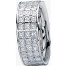 Henrich and Denzel Lily- Platinum Three Row Princess-Cut Diamond 2.04ct Half Eternity Ring P4883.01/