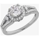 Arctic Circle Diamonds 18ct White Gold 1.01ct Round Brilliant Diamond Cluster Ring UKR11008/100