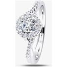 Platinum 0.43ct Diamond Cluster with Crossover Shoulders Ring 9679/PL/DQ7