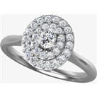Platinum 0.54ct Diamond Oval Cluster Ring 9749/PL/DQ7 O