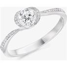 Platinum Diamond-Shoulder Twist Halo Engagement Ring (M) ENG4568