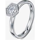 Geoghegan Chapiteau Platinum & Diamond 0.38ct Hexagonal Shape Cluster Ring CHA1/P