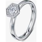 Geoghegan Chapiteau Platinum & Diamond 0.54ct Hexagonal Shape Cluster Ring CHA6/P