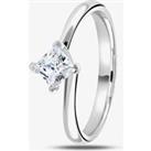 Platinum 0.50ct Princess-Cut Diamond Solitaire Ring (P) R1-140(4.5)