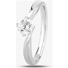 1888 Collection Platinum 0.50ct Diamond Twisted Solitaire Ring RI-1027(.50CT PLUS) H/SI2/0.50ct