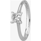 1888 Collection Platinum 0.70ct Princess-Cut Diamond Classic Solitaire Ring RI-2022(.70CT PLUS)- G/S