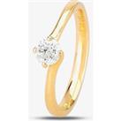 1888 Collection 18ct Gold 0.33ct Diamond Twisted Solitaire Ring RI-137(.33CT PLUS) H/SI1/0.35ct