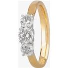 1888 Collection 18ct Gold 0.75ct Diamond Trilogy Ring R3-145(.75CT PLUS)- G-H/SI2/0.78ct