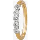 1888 Collection 18ct Gold 0.50ct Five-Stone Diamond Ring HET1001(.50CT PLUS)- G-H/SI1-SI2/0.50ct