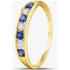 9ct Yellow Gold Blue & Clear Cubic Zirconia Half Eternity Ring PR02470SA L