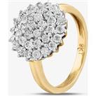 9ct Yellow Gold Clear Crystal Cluster Ring DIV107Y-J