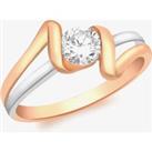 9ct Two-Tone Gold Crystal-Set Swirl Ring (Q) 2.84.7431 Q