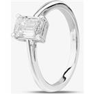 14ct White Gold Laboratory-Grown 1.00ct Certificated Emerald-Cut Diamond Solitaire Ring LGR34889-100 M D-E/VS/1.00ct