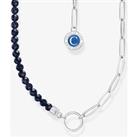 THOMAS SABO Dark Blue Imitation Sandstone Beaded Member Charm Necklace KE2189-007-32-L45V