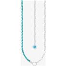 THOMAS SABO Silver Oval Link & Simulated Turquoise Necklace KE2189-007-17-L45