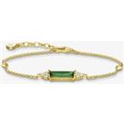 THOMAS SABO Ladies Gold Plated Green Octagon Stone Set Bracelet A2018-971-6-L19V