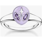 THOMAS SABO Silver Purple Enamel Alien Ring TR2444-041-13-52