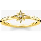 THOMAS SABO Gold Plated Cubic Zirconia Pav Star Ring TR2317-414-14-56