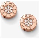 THOMAS SABO Rose Gold Plated Pave Cubic Zirconia Small Round Studs H1820-416-14