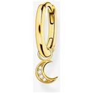THOMAS SABO Ladies Single Gold-Plated Hoop Moon Pendant Earring CR708-414-14