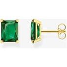 THOMAS SABO Gold Plated Green Stone Earrings H2174-472-6