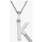 Hot Diamonds Sterling Silver Diamond 'K' Pendant Necklace DP411