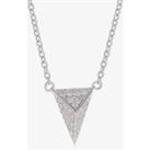 Sif Jakobs Rhodium Plated 'Pecetto Piccolo' White Pave Triangle Necklace SJ-C3307-CZ