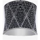 Sif Jakobs Ladies Rhodium Plated 'Pecetto Grande' Black Cubic Zirconia Zigzag Ring SJ-R11066-B