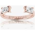 Sif Jakobs Rose Gold Plated Antella Baguette Piccolo Ring SJ-R011-CZ(RG)/56
